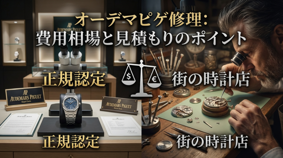 オーデマピゲの修理の費用相場とは？正規と街の時計店の違いや見積もりのポイントを解説