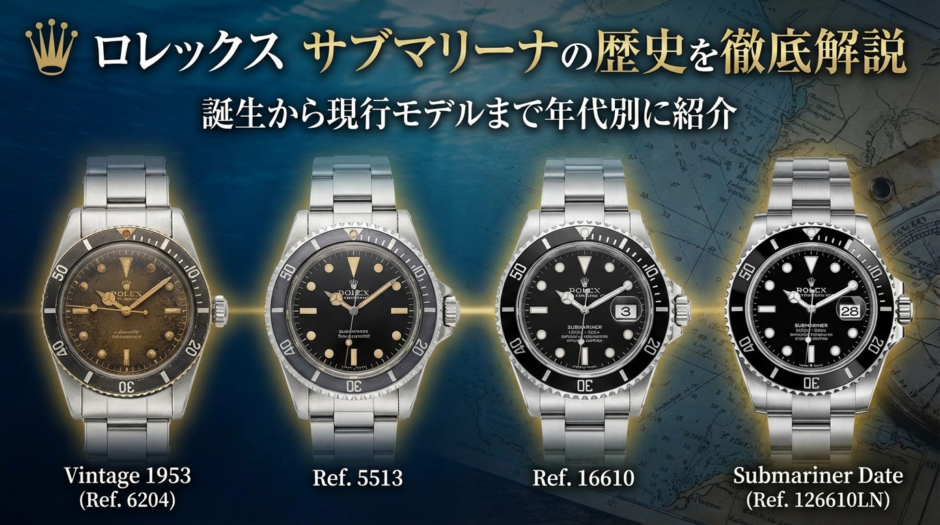 ロレックスのサブマリーナの歴史を徹底解説｜誕生から現行モデルまで年代別に紹介