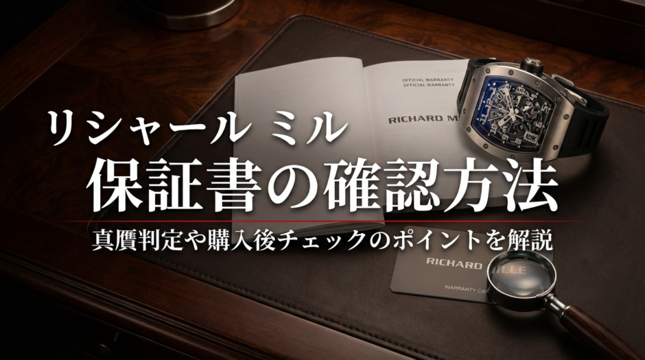 リシャール ミルの保証書の確認方法は？真贋判定や購入後チェックのポイントを解説